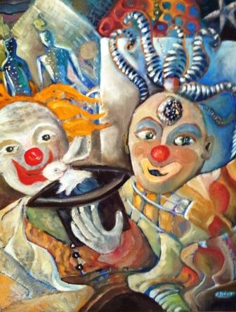 Peinture Le clown Musicien